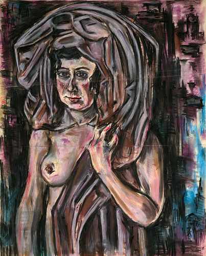 Vrouw met gedrapeerde stof, Arno Nadel