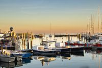 Yerseke marina with setting sun