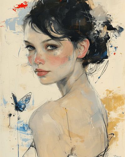The girl with the butterfly by Carla Van Iersel