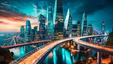 Evenings in the city in the future by Mustafa Kurnaz