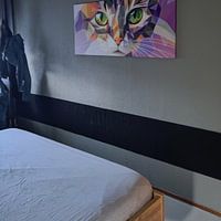 Klantfoto: Geometrische momenten - kattenkunst kleurenspel van de zintuigen van Poster Art Shop, op canvas
