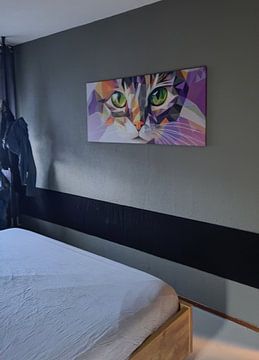 Klantfoto: Geometrische momenten - kattenkunst kleurenspel van de zintuigen van Poster Art Shop