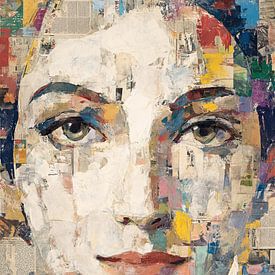 Einzigartiges Frauenporträt mit Texturen von Kunst Laune