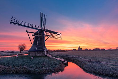 Sonnenaufgang hinter der Windmühle von Timothy Ricketts