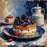 Still life: blueberry pie