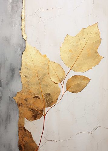 Décor feuille abstraite or