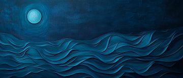 Night sea with full moonlight by Poster Art Shop