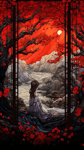 Japan (glas in lood)