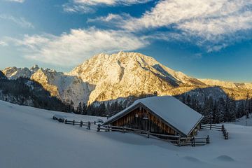 Watzmann Sonnenaufgang im Winter von Dieter Meyrl