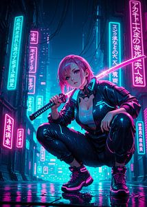 Cyberpunk Street Samurai Girl Anime Japan
