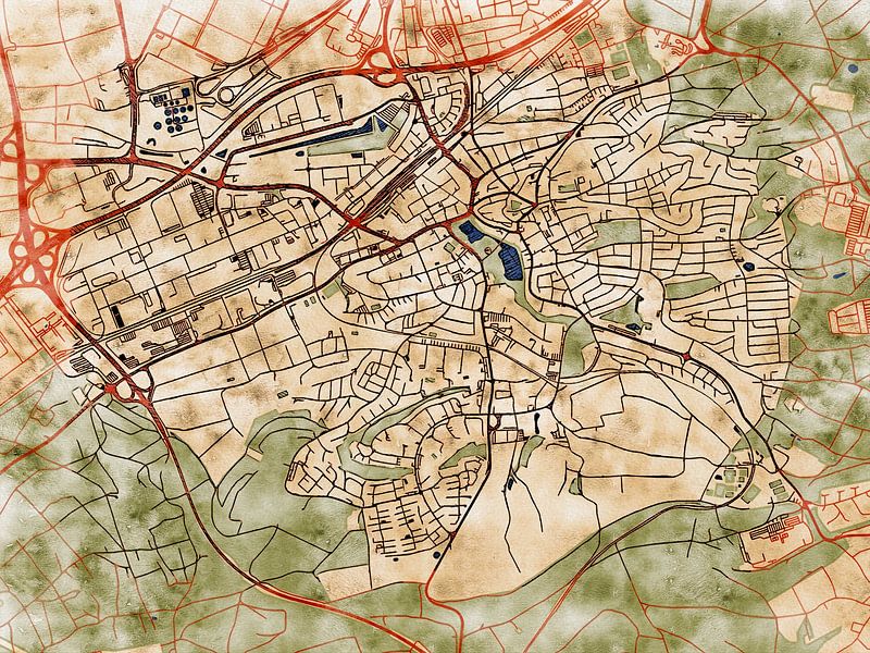 Map of Böblingen with the style 'Serene Summer' by Maporia