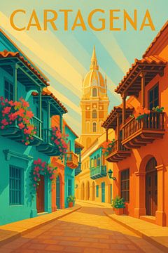 Cartagena Art Deco Charme - Koloniale Farben und karibisches Licht von Travel Shop