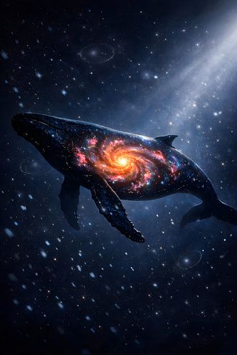 Cosmic Whale Galaxy Wall Art Poster