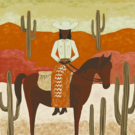 Cowgirl und Hut von Bianca ter Riet