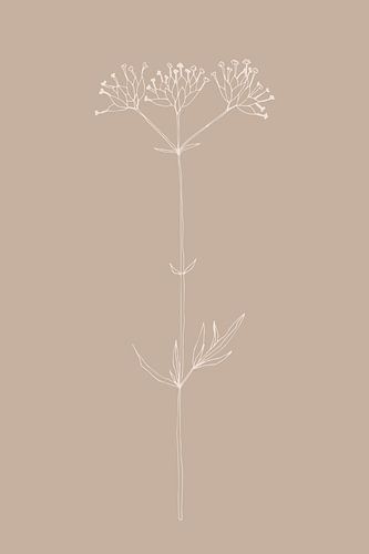 Boho botanische wilde bloemen in beige nr.5