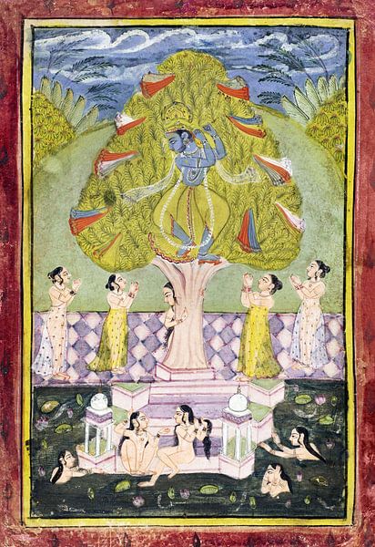 Krishna steals the clothes of Gopis (1780) by Atelier Liesjes