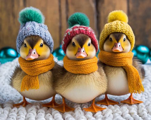 Drie schattige eendjes