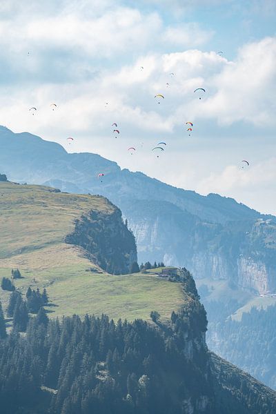 Paragliding in the Appenzell Alps by Leo Schindzielorz