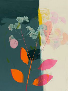 Botanisch abstract met neon accenten van Studio Allee