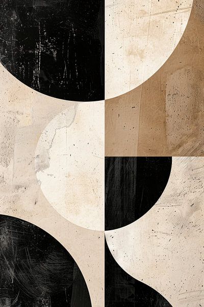 Minimalist Abstraction of Black and White Shades by Art & Soul Creations