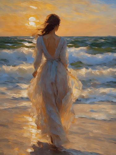 Impressionismus Die Frau bei Sonnenuntergang