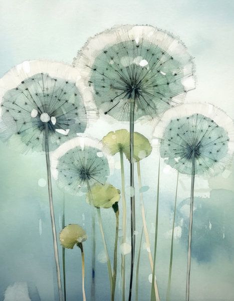 The Whisper of Nature: Abstract Dandelion Melody by Floral Abstractions