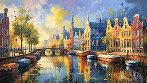 Buntes Amsterdam - Blick auf die Grachten