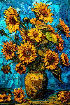 kleurrijke zonnebloemen van Egon Zitter