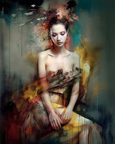 Portrait moderne et coloré