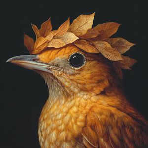 Championne d'automne avec couronne de laurier