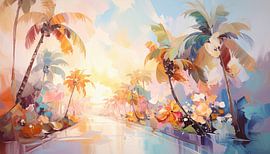 Palmbomen in kunstmatige kleuren