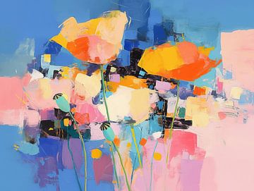 Modern Bloemen van Abstract Schilderij