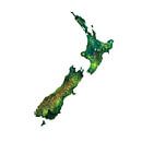 Nieuw Zeeland | Landkaart in Aquarel van Wereldkaarten.Shop thumbnail