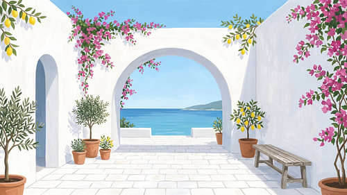 Sonnendurchflutete mediterrane Villa mit Meerterrasse