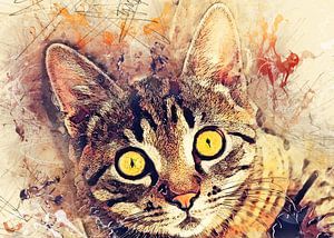 Katze Tier Aquarell Kunst #Katze #Kätzchen