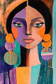 Modern abstract portrait of a woman