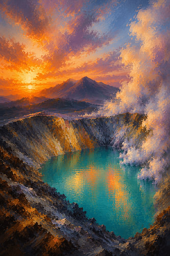 Nahaufnahmen des Kawah-Ijen-Kraters I Indonesien I Halbabstrakt