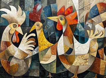 Geometric Poultry van Blikvanger Schilderijen