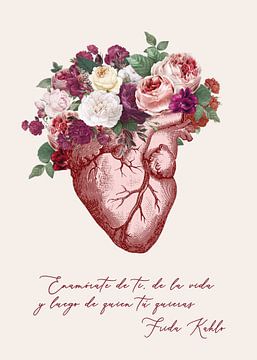 Anatomical Floral Heart - Frida quote