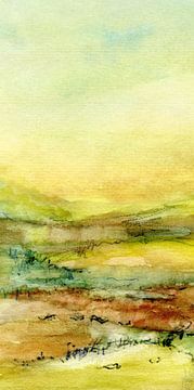 Landschaft mit sanften Hügeln 1 von Claudia Gründler