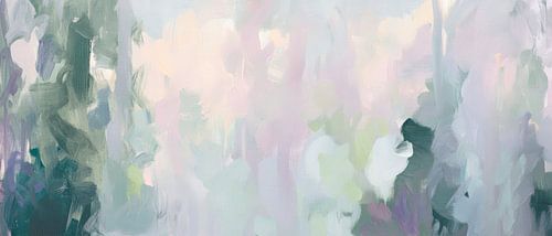 Zachte abstracte kleuren in de mist
