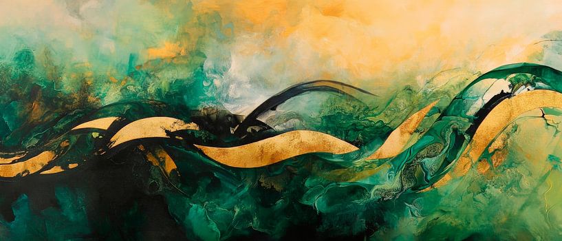 Farbige Abstraktion von Wellenbewegungen von Poster Art Shop