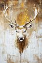 Expressionist deer with gold accents by Imperial Art House thumbnail