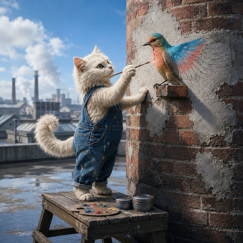 Der Vogel, der noch Farbe braucht