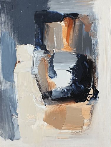 Moderne Abstraktion in Erdtönen kombiniert mit Blau