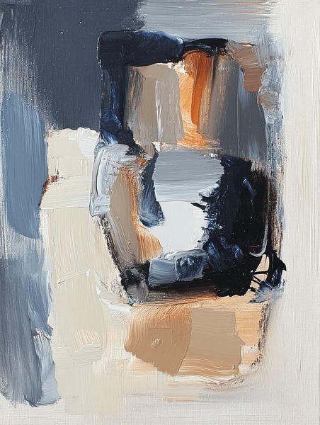 Modern abstract in earth tones combined with blue by Studio Allee