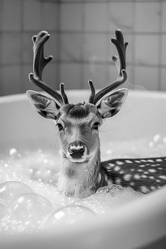 Majestic stag in the bathroom - an enchanting bathroom picture for your WC