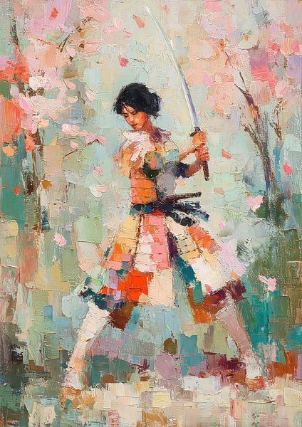 Dynamic samurai lady in action by Niklas Maximilian