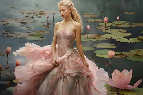 The beauty in the lily pond