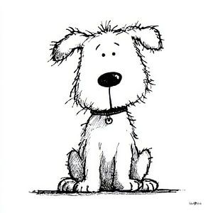 Kleine Hundekarikatur